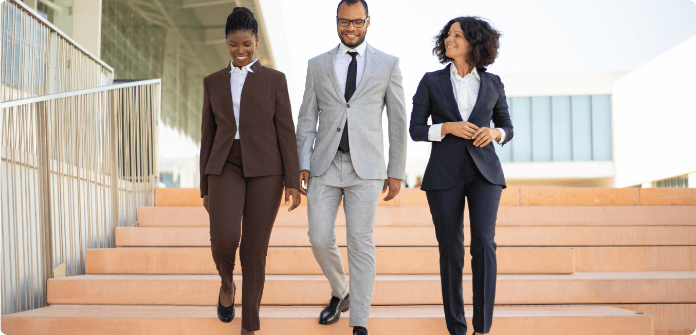Professionals walking together